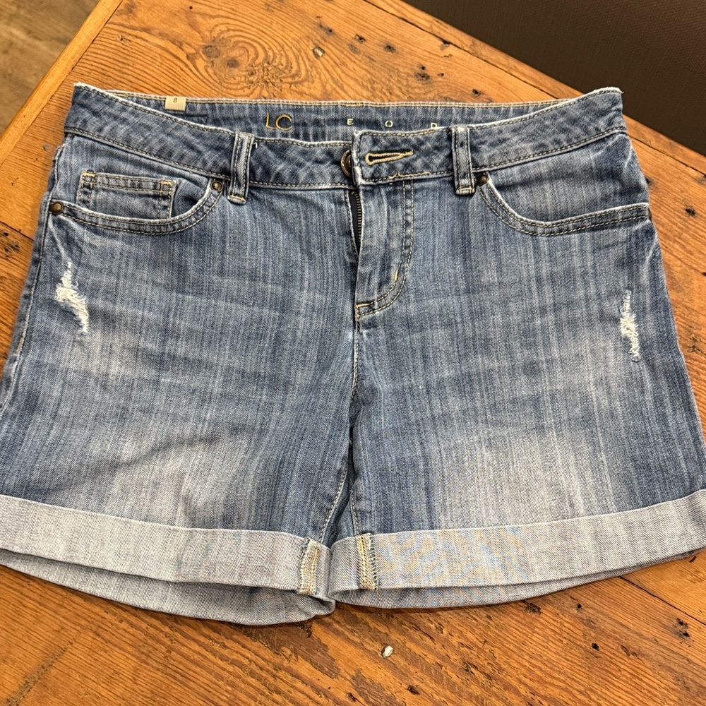 Lauren Conrad cuffed denim shorts